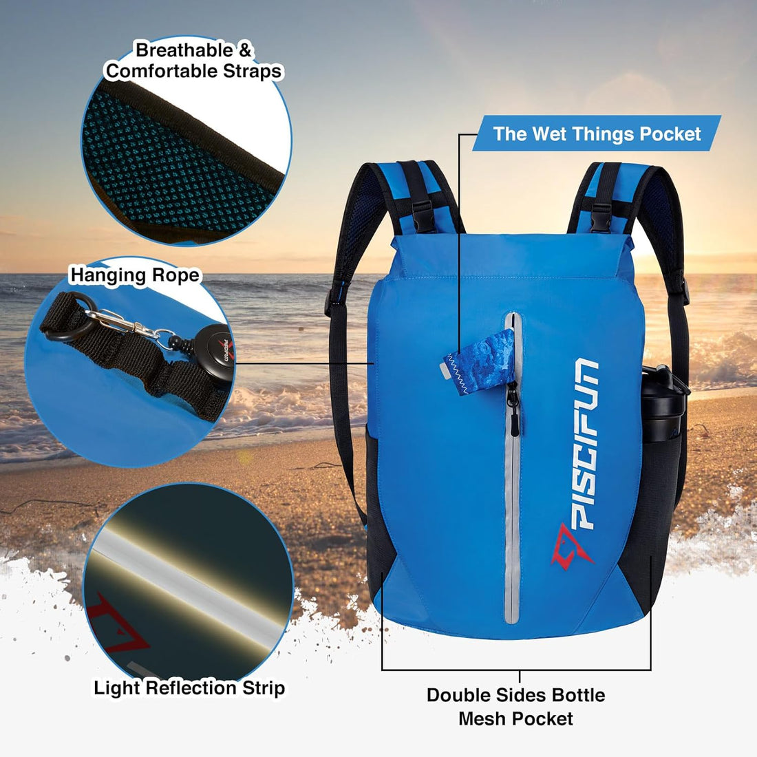 Piscifun - Waterproof Dry Bag Backpack