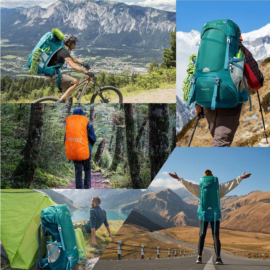 HOMIEE - 50L Hiking Backpack