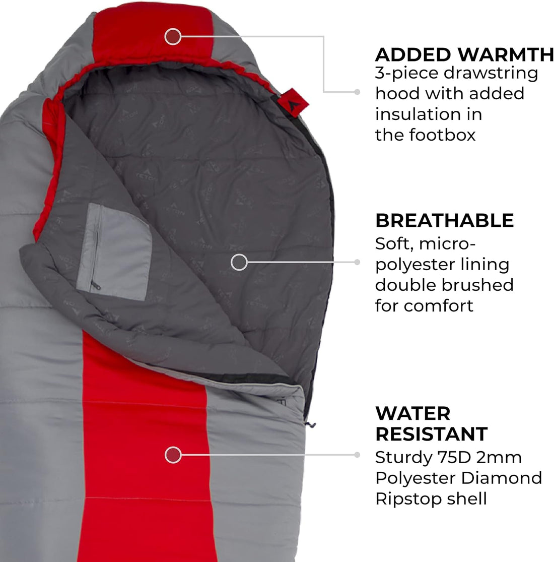 TETON - Sports TrailHead Ultralight Sleeping Bag (RED)