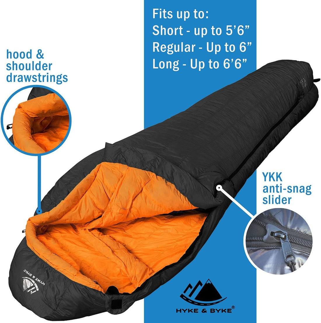 Hyke & Byke - Eolus 15 & 30 °F Down Sleeping Bag