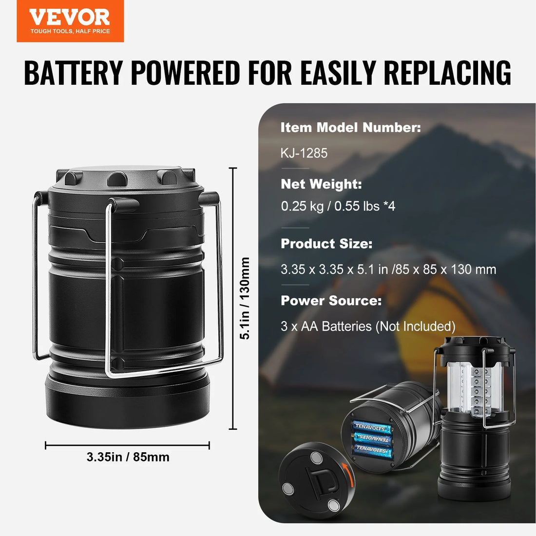 VEVOR - LED Collapsible Camping Lanterns 