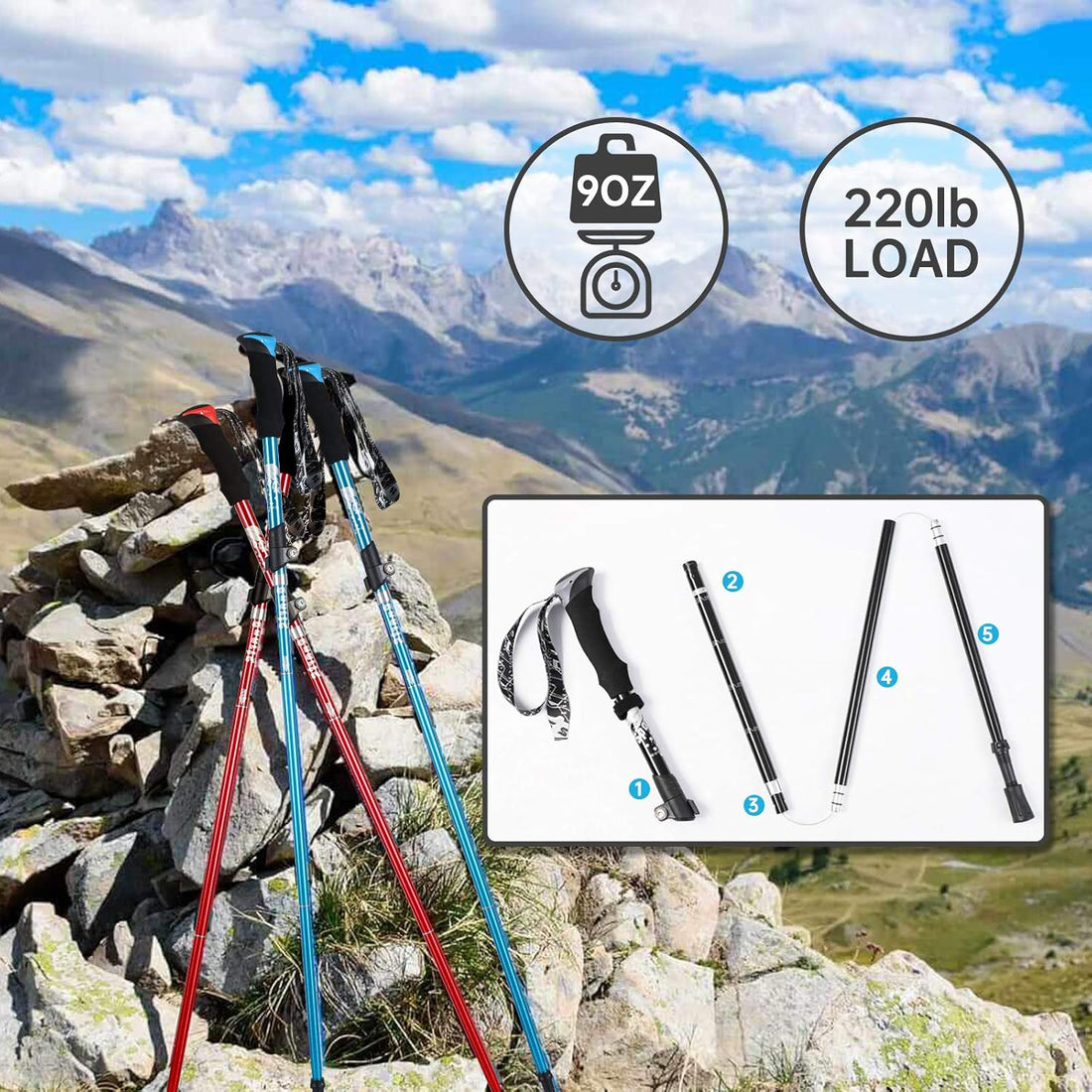 YOVITAL - Collapsible Trekking Poles