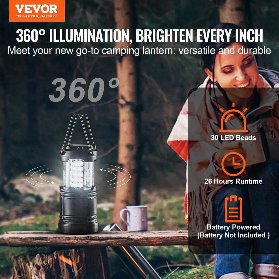 VEVOR - LED Collapsible Camping Lanterns 