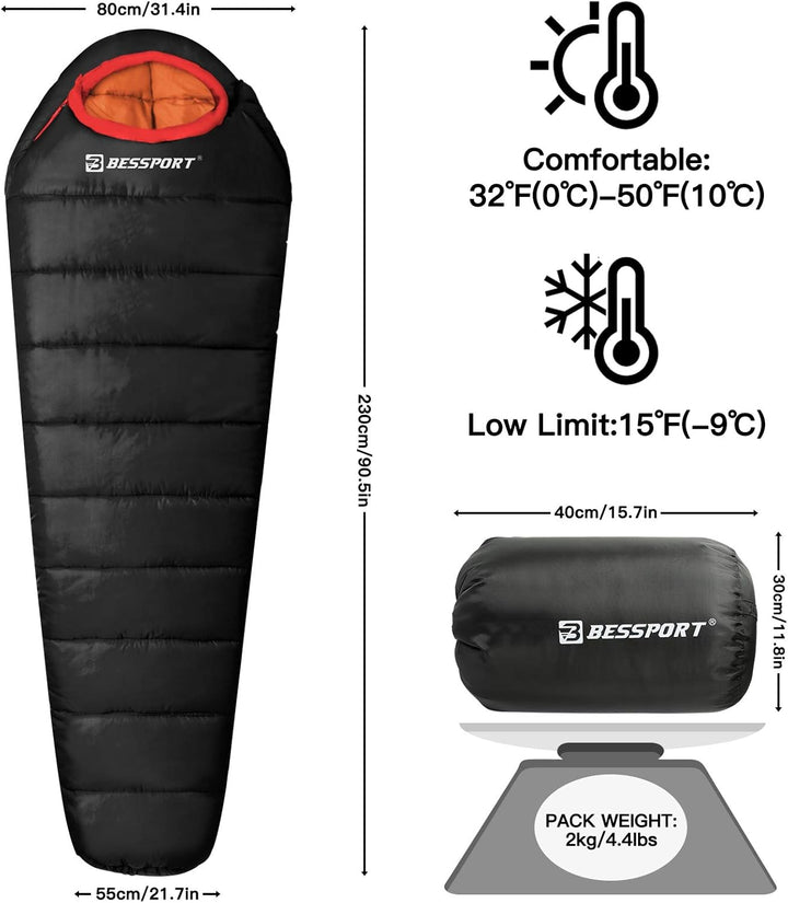 Bessport - Ultralight Winter Mummy Sleeping Bag 