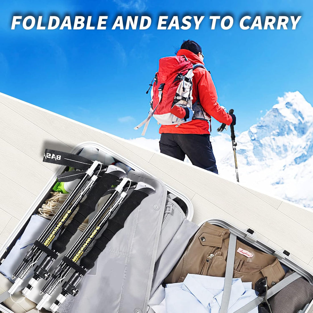 WILDSS - Foldable Trekking Poles (2 Pack) 