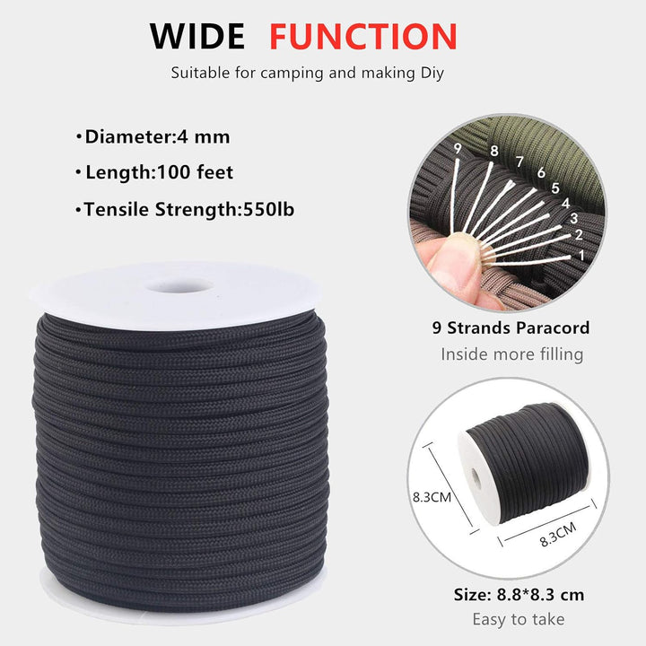 GEGEDA - 550 Paracord 100 feet / 328 feet Spool