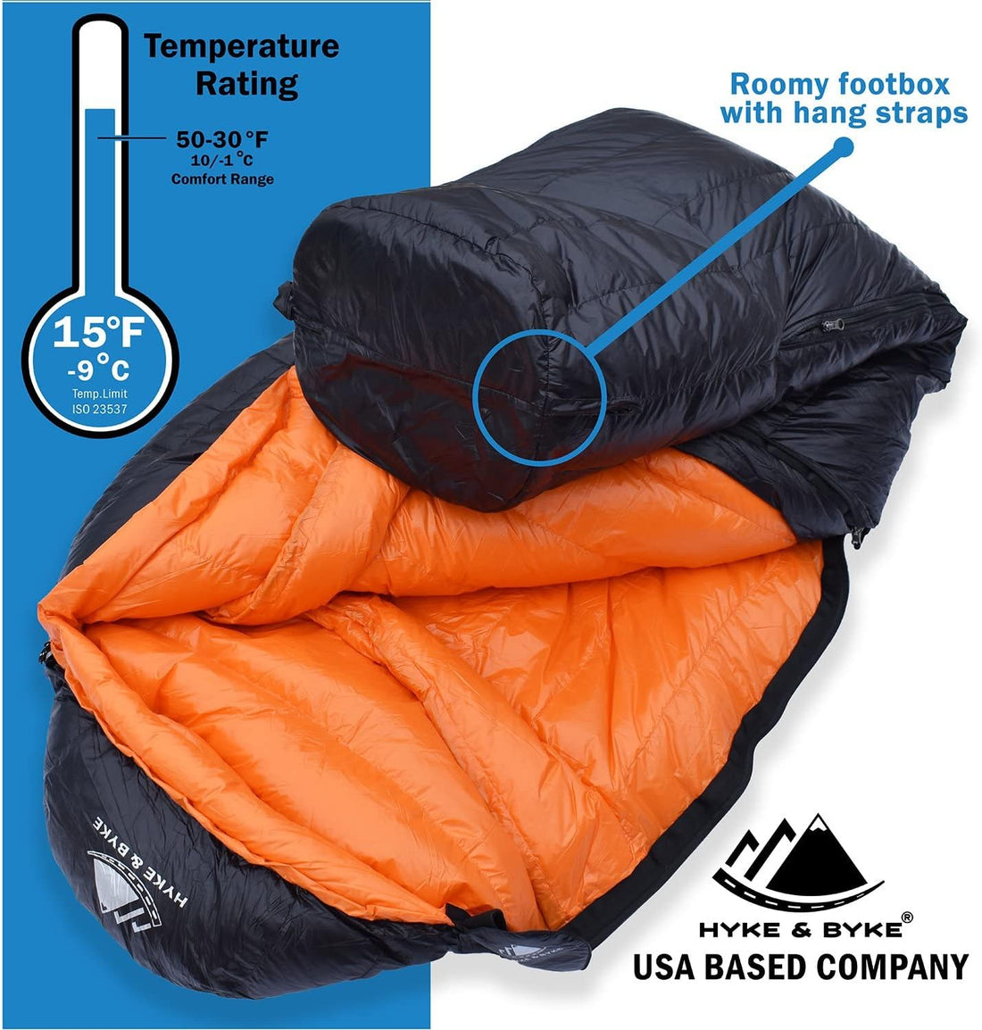 Hyke & Byke - Eolus 15 & 30 °F Down Sleeping Bag