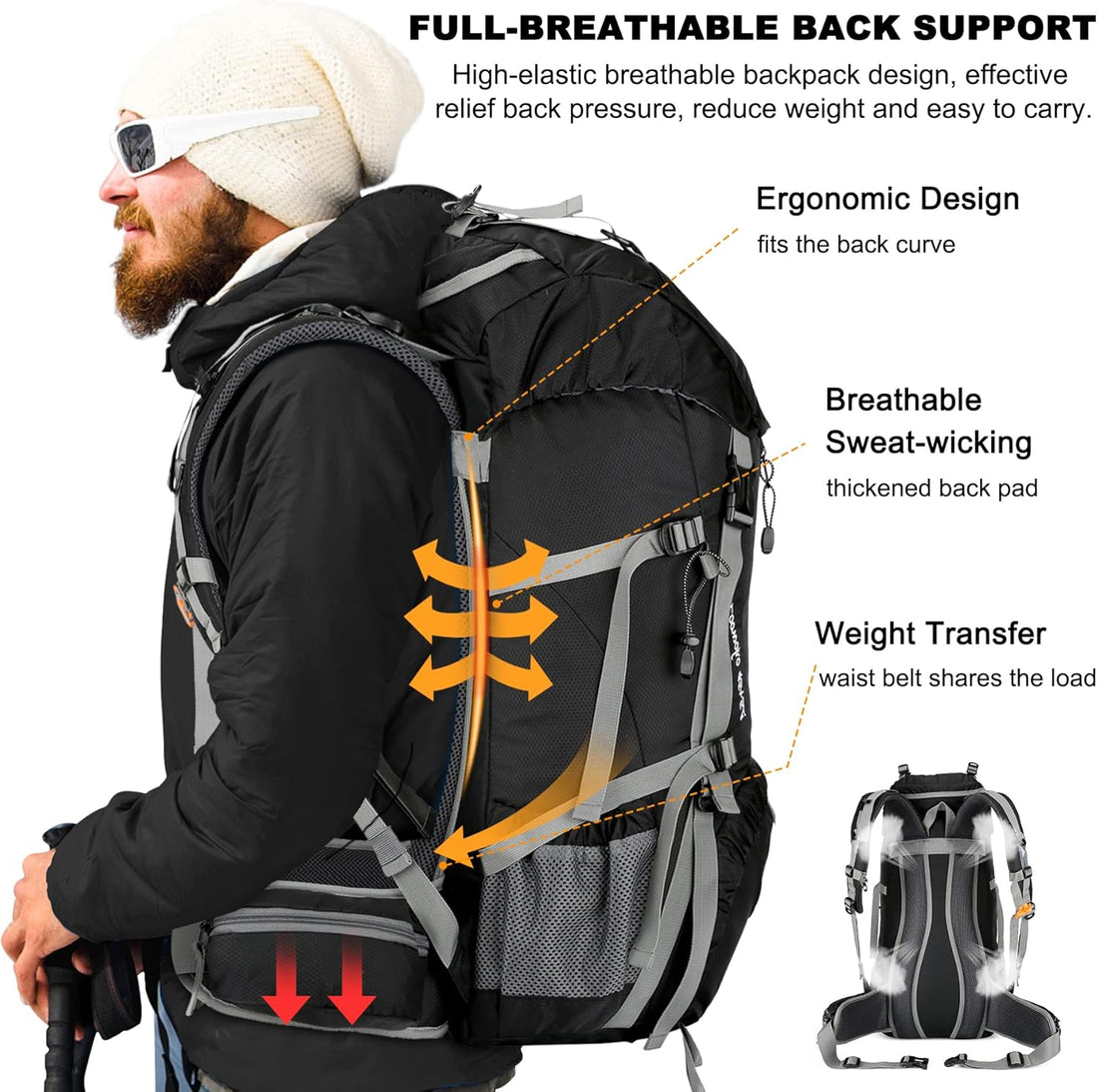 Loowoko - 50L Hiking Backpack